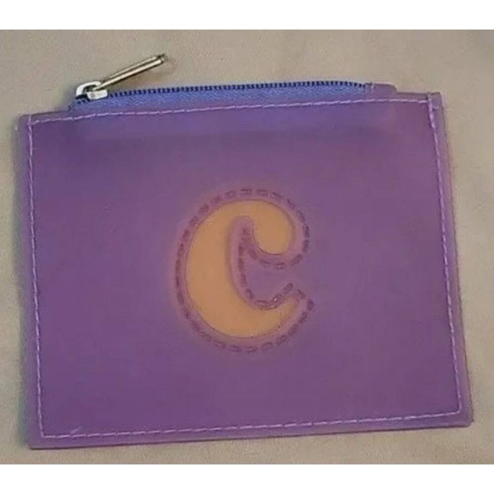 Small Purple Plastic Bag with C On Front, Bag Zips Up Good Condition